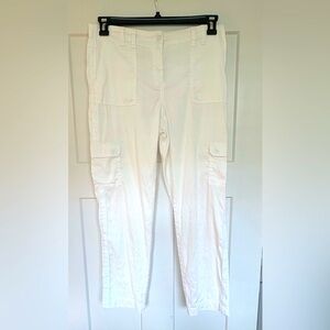 Chico's White Linen Cargo Pants